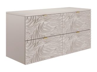 Vente-Unique Mueble de ba&ntilde;o suspendido texturizado con balda - Beige - 120 cm - RINAREL