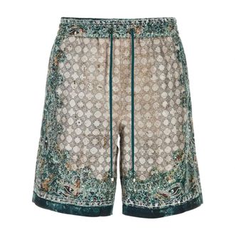 Amiri Casual Shorts, male, Multicolor, Size: M Printed Silk Bermuda Shorts