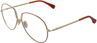 Max Mara Oranje Metalen Ronde Optische Monturen - Dames - Brillen - Oranje - ONE Size - Accessoires