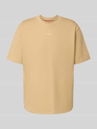 HUGO BOSS T-Shirt mit Label-Print Modell Dapolino in Beige, Gr&ouml;&szlig;e L