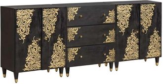 vidaXL Juego De Muebles De Ba&ntilde;o Con Caj&oacute;n 3 Pcs Negro 180 X 33 X 75 Cm Vidaxl