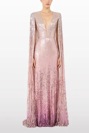 Jenny Packham Easy Breezy Sequin-Embellished Maxi Dress in Sugar at Nordstrom, Size 12 Uk