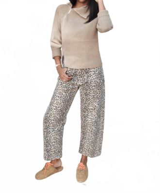 Line & Dot Bassett Zipper Sweater In Taupe