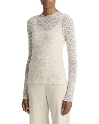 Vince Lace Mock Neck Top