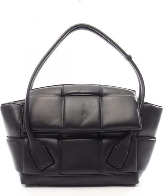 Bottega Veneta Black Leather Handbag Tote Bag (Pre-Owned)