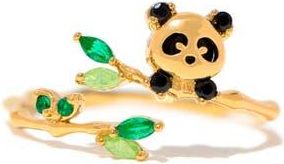 Girls Crew Lucky Panda Adjustable Ring in Gold/green at Nordstrom, Size 6