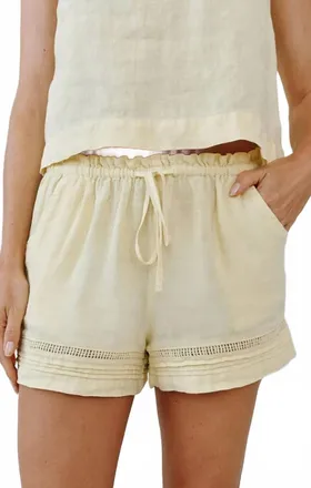 Bella Dahl Lattice Pintuck Short In Lemon Drop