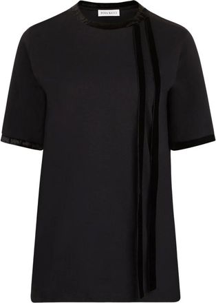 Nina Ricci Tops, Dames, Zwart, L, Zwarte Striklint