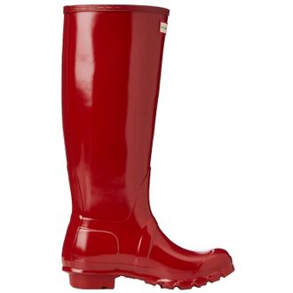 Hunter Original Tall Gloss Rubber Womens Wellingtons Boots - Military Red - Size:UK 4