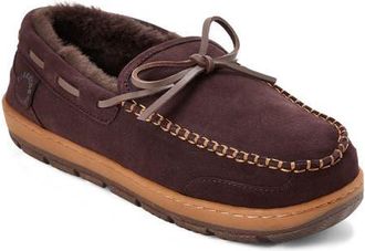 Dearfoams Fireside Forster Genuine Shearling Moccasin in Coffee at Nordstrom, Size 10