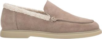 Estro & Luminara Schoenen, Dames, Bruin, 36 EU, Leer, Gevoerde Velours Instappers