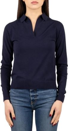 Max Mara Maglia M/C - Dames - V-hals truien - Blauw - XS - Truien & Vesten