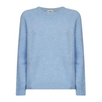 Max Mara Trui met ronde hals - Dames - Ronde hals truien - Blauw - S - Katoen - Truien & Vesten