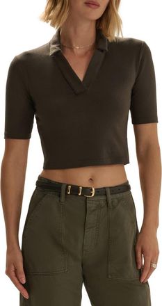 Favorite Daughter The Reading Johnny Collar Polo in Espresso at Nordstrom, Size X-Large