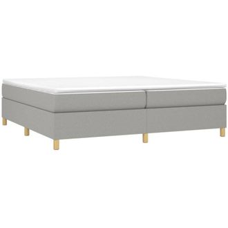 vidaXL Vidaxl - Cama Box Spring Con Colch&oacute;n Tela Gris Claro 200x200 Cm