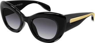 Alexander McQueen Black/Grey Shaded Zonnebrillen - Dames - Zonnebrillen - Zwart - 52 MM - Accessoires
