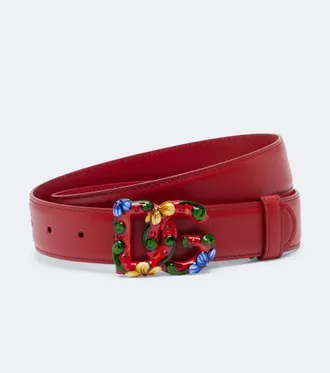 Dolce & Gabbana DG embellished leather belt