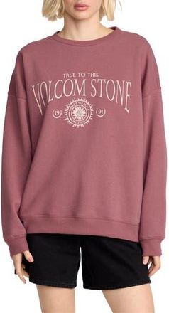 Volcom Stone Crewneck Graphic Sweatshirt in Vintage Brown at Nordstrom Rack, Size X-Small