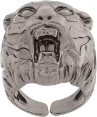 Roberto Cavalli Tiger Head Chunky Ring, Size 12