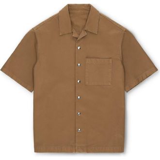 Fortela Bowling Cotton Short Sleeve Shirt in Mou at Nordstrom, Size Medium Eu