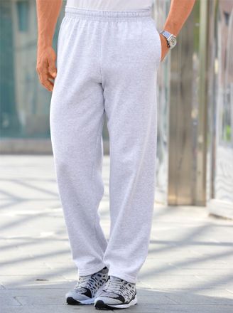 Fruit Of The Loom Trainingshose FRUIT OF THE LOOM, Damen, Gr. 4, Normalgr&ouml;ssen, grau (grau, meliert), 80% Baumwolle, 20% Polyester, unifarben, lang, Hosen Trainingshose