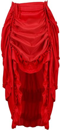 Grebrafan Steampunk Skirt for Corset Women Show Girl Pirate Skirts Party Clubwear Vintage (UK(18-20) 4XL, Red)