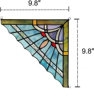 Chloe Lighting OBSIDIAN Mission Tiffany-glass Window Panel 10 Wide