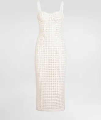 Dolce & Gabbana Crochet Bustier Dress - Woman Dresses White 38