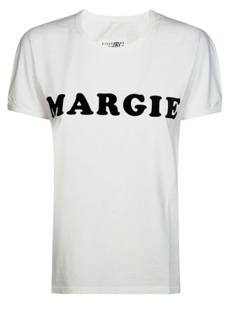 Maison Margiela White Crew Neck Bold Lettering T-Shirt