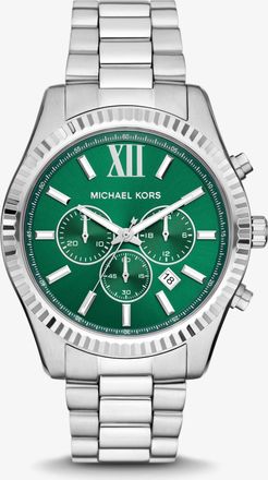 Michael Kors Oversized Lexington Silver-Tone Watch