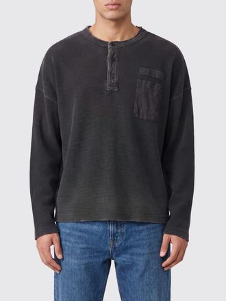 Represent T-shirt Henley a maniche lunghe in cotone con tasca a toppa