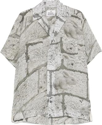 Vivienne Westwood Overhemden, Heren, Grijs, S, Katoen, Rabbit Camp Shirt