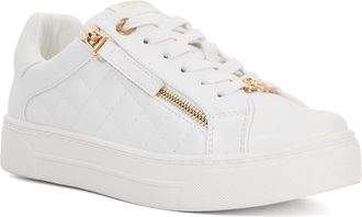Dune London Ladies Eisel Quilted Flatform Lace Up Trainers Size UK 6 White