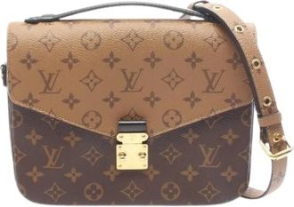 Louis Vuitton Pre-owned Pochette Metis Monogram Reverse 2way tas - Dames - Vintage Schoudertas - Bruin - ONE Size - Leer - Vintage