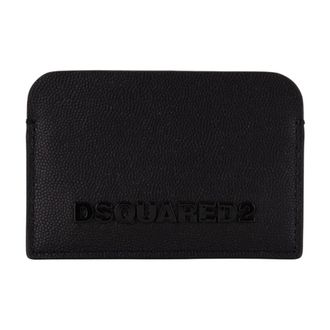 Dsquared2 Leather Card Holder - male - Dsquared2 - Wallets & Cardholders - Black - ONE SIZE - Accessories