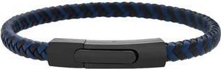 Geoffrey Beene Mens Braided Leather Bracelet in Blue at Nordstrom Rack