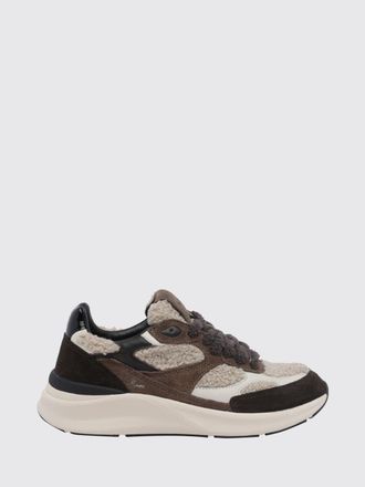 D.A.T.E. D. A.T. E. Musa Two-Tone Suede Sneakers with Shearling Inserts