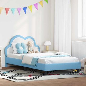 vidaXL vidaXL Struttura letto bambini con testata Blu 90 x 200 cm PU