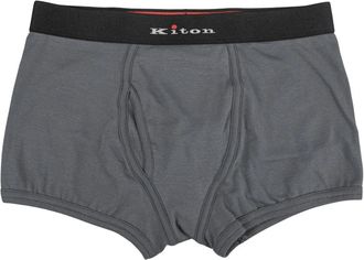 Kiton Underwear Regular Solid 100% Fatto a mano - Heren - Onderbroek - Grijs - 2XL - Katoen - Ondergoed