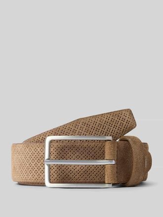 Pierre Cardin G&uuml;rtel aus echtem Leder in Suede-Optik in Taupe, Gr&ouml;&szlig;e 100