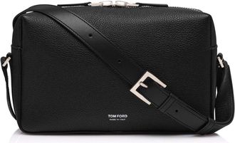 Tom Ford GRAIN LEATHER T LINE CAMREA BAG Size: OS, colour: BLACK