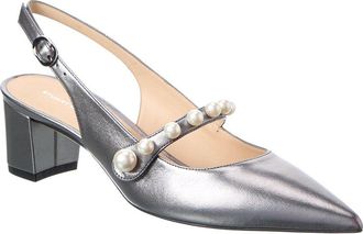 Stuart Weitzman Pia Mary Jane Leather Slingback Pump