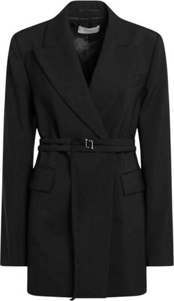 Sportmax Zwarte double-breasted jas - Dames - Blazers - Zwart - 2XS - Jassen