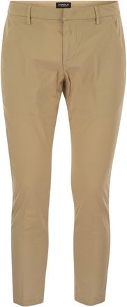Dondup Mens Alfredo - Slim-fit Cotton Trousers - Tan - Size 31 (Waist)