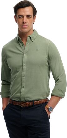 Superdry Lange mouwen overhemd Superdry effen groen