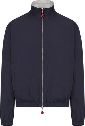 Kiton Omkeerbaar Bomberjack - Heren - Bomber jackets - Blauw - 3XL - Leer - Jassen