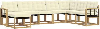 vidaXL Conjunto De Sof&aacute;s De Exterior 8 Uds. Blanco Y Crema Vidaxl