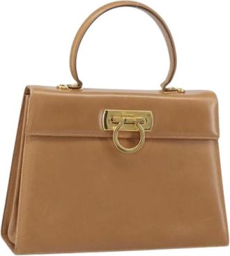 Ferragamo Pre-owned Handbags, female, Brown, Size: ONE SIZE Pre-owned Leather Handbag