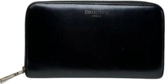 Emilio Pucci Pre-owned Long Zip-Around Wallet - Dames - Vintage Accessoires - Zwart - ONE Size - Leer - Vintage