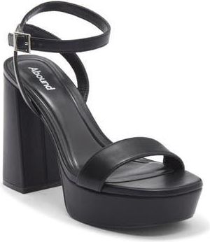 Abound Monica Block Heel Platform Sandal in Black Smooth at Nordstrom Rack, Size 7.5